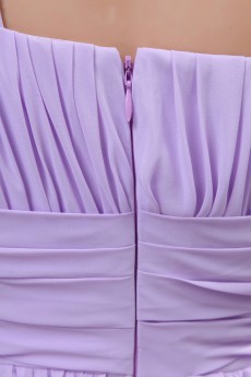 Chiffon One-Shoulder Floor Length A-line Dress with Hand-made Flower