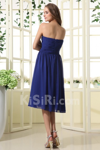 Satin and Chiffon Sweetheart Short Dress