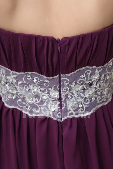 Chiffon Scoop Neckline Empire Dress with Lace