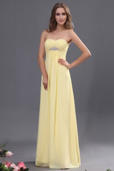 Chiffon Sweetheart Floor Length Empire Line Dress 