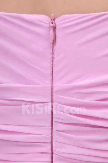Chiffon V-Neckline Floor Length A-line Dress with Sash