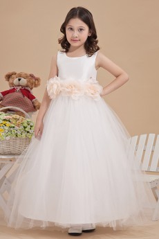 Tulle Jewel Neckline Ankle-Length A-line Dress