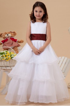 Organza Square Neckline Floor Length A-line Dress