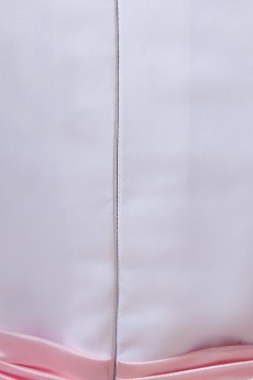 Satin and Organza Jewel Neckline Floor Length A-Line Dress with Bow