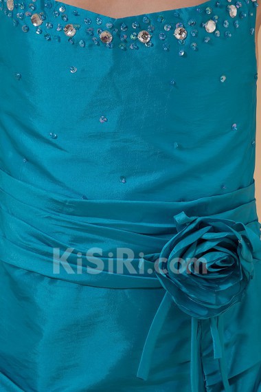 Taffeta Spaghetti Straps Floor Length A-line Dress