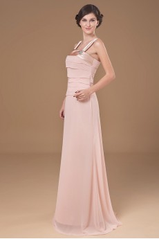 Chiffon Straps Neckline Floor Length A-line Dress