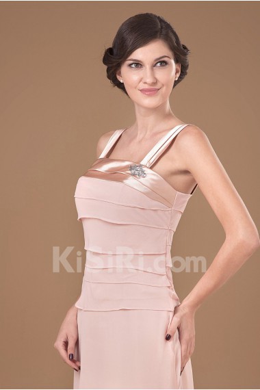 Chiffon Straps Neckline Floor Length A-line Dress