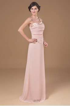 Chiffon Straps Neckline Floor Length A-line Dress