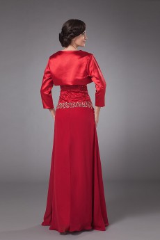 Charmeuse and Chiffon Sweetheart Floor Length A-line Dress with Jacket