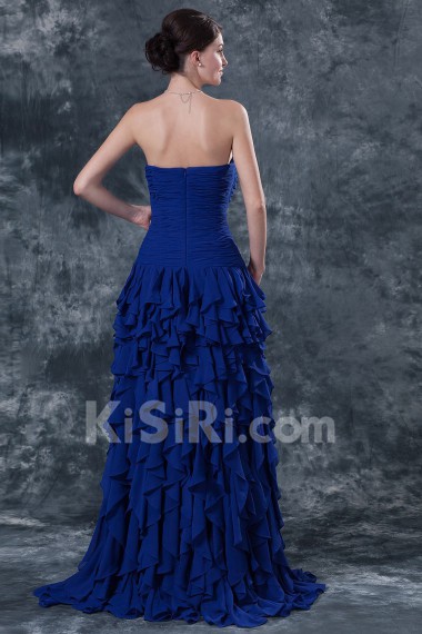 Chiffon Strapless A-line Dress with Ruffle