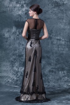 Lace Sweetheart Floor Length Sheath Dress with Embroidery and Ruffle