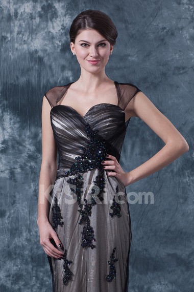 Lace Sweetheart Floor Length Sheath Dress with Embroidery and Ruffle