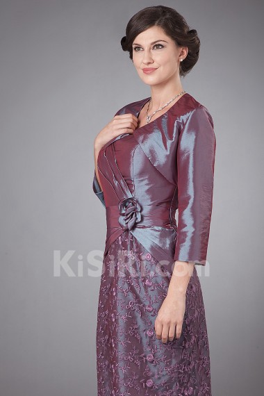 Taffeta and Lace Strapless Short Sheath Dress with Beaded and Jacket