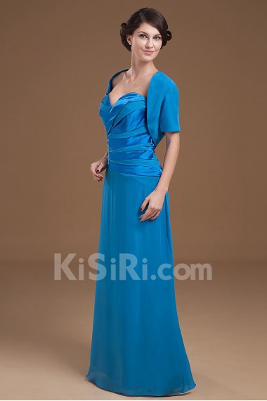 Satin Sweetheart Floor Length A-line Dress with Jacket