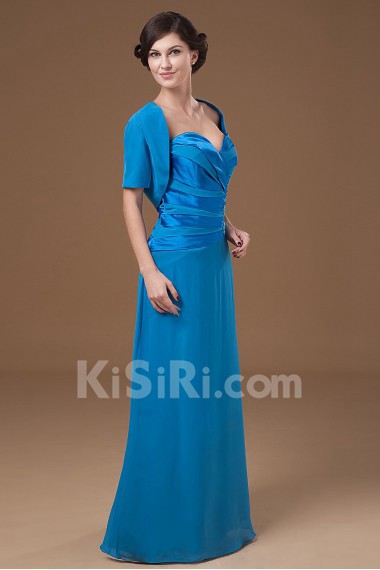 Satin Sweetheart Floor Length A-line Dress with Jacket