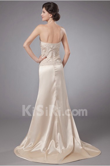 Satin Strapless A-line Dress with Jacket