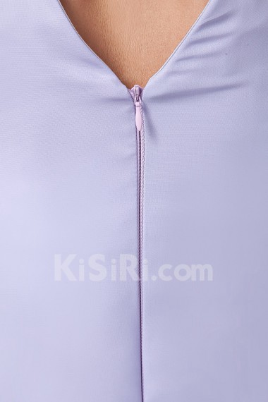 Chiffon V-Neckline Ankle-Length A-line Dress with Beaded