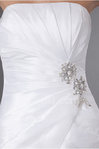 Satin Strapless Short Sheath Dress with Ruffle and Jacket
