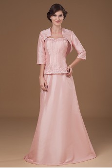 Taffeta Sweetheart Floor Length A-line Dress with Beaded and Jacket