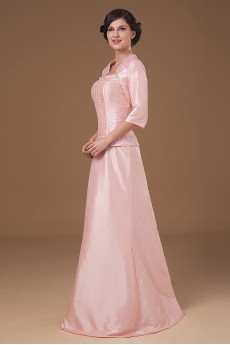 Taffeta Sweetheart Floor Length A-line Dress with Beaded and Jacket