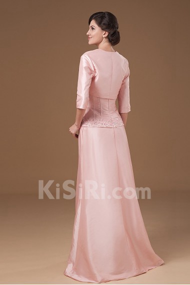 Taffeta Sweetheart Floor Length A-line Dress with Beaded and Jacket