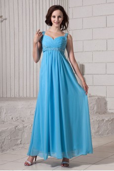 Chiffon Straps Neckline Ankle-Length Empire Line Dress