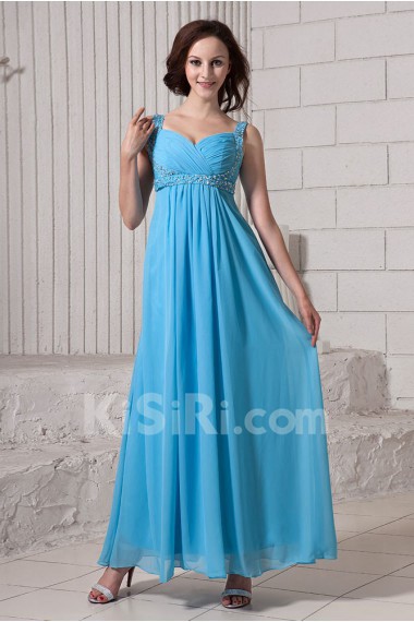 Chiffon Straps Neckline Ankle-Length Empire Line Dress