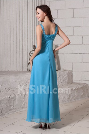 Chiffon Straps Neckline Ankle-Length Empire Line Dress