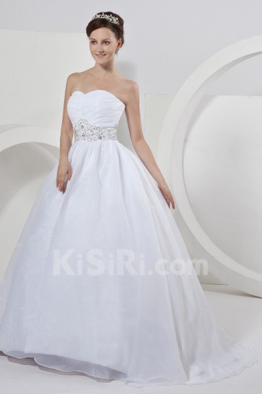 Yarn and Tulle Sweetheart Ball Gown with Beaded