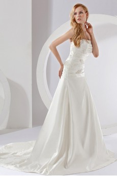 Satin Strapless A-line Dress