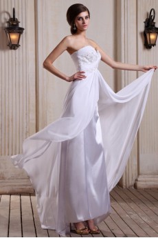 Chiffon Sweetheart Ankle-Length A-line Dress