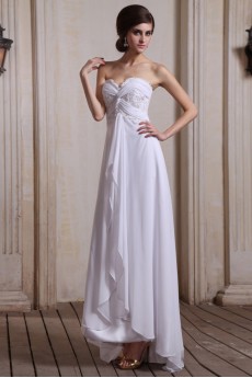 Chiffon Sweetheart Ankle-Length A-line Dress