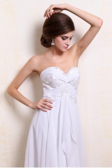 Chiffon Sweetheart Ankle-Length A-line Dress