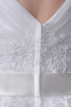 Yarn V-Neck Beading Plus Size Gown
