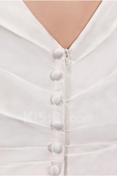 Satin V-Neck A-Line Plus Size Gown