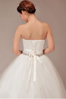 Tulle Sweetheart Floor Length Ball Gown with Crystals