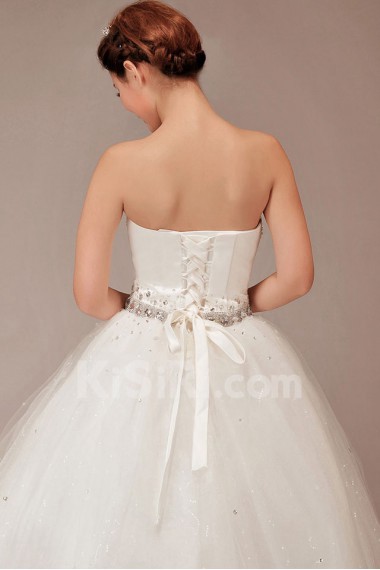 Tulle Sweetheart Floor Length Ball Gown with Crystals