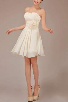 Chiffon Sweetheart Knee-Length A-Line Dress with Flowers