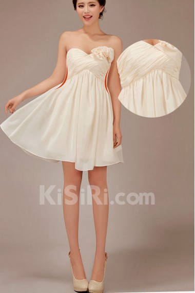 Chiffon Sweetheart Knee-Length A-Line Dress with Flowers