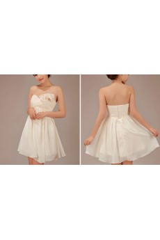 Chiffon Sweetheart Knee-Length A-Line Dress with Flowers
