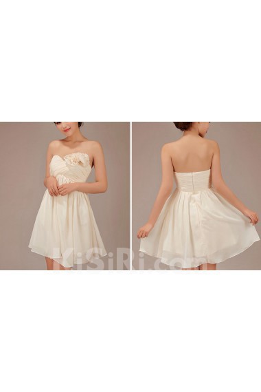 Chiffon Sweetheart Knee-Length A-Line Dress with Flowers
