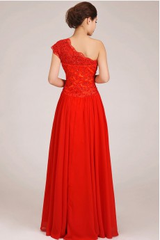 Chiffon  Floor Length A-Line Dress with Crystals