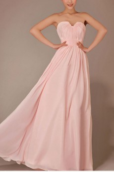 Chiffon Sweetheart Floor Length A-Line Dress with Ruffle