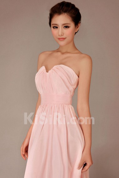 Chiffon Sweetheart Floor Length A-Line Dress with Ruffle