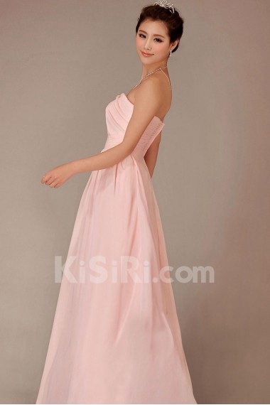 Chiffon Sweetheart Floor Length A-Line Dress with Ruffle