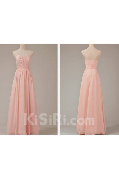 Chiffon Sweetheart Floor Length A-Line Dress with Ruffle