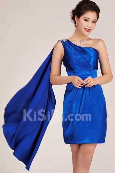 Satin  Short Sheath Dress with Ruffle