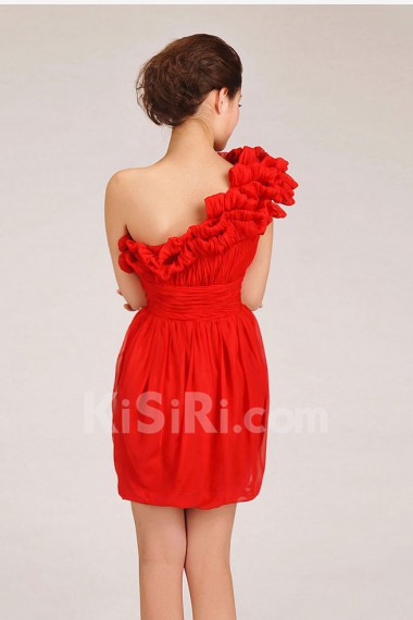 Chiffon  Short Sheath Dress with Ruffle