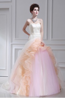 Organza Strapless Ball Gown