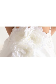 Organza Strapless Floor Length Ball Gown with Crystal